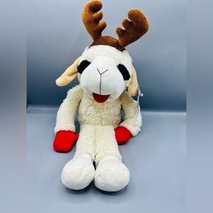 DreamWorks Lamb Chop Reindeer, Plush Dog Toy White Red Paws, Squeaker, 19” NWT